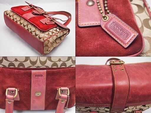 【FA】COACH コーチ 7065 ビンテージ シグニチャー フラップ サッチェル ショルダーバッグ