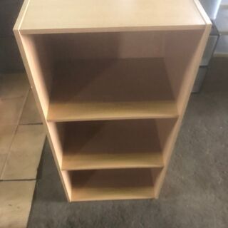 3段カラーボックス 木目調 ライトブラウン 良品 格安 