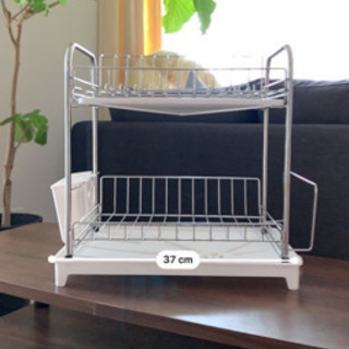 水が流れる水切りラック　2段の画像