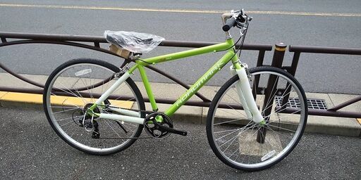 ★新品・限定1台限り!!・アルミ軽量クロスバイク・ロードマークS・7段ギヤ・グリーン
