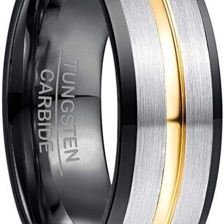 【新品】【選べる5種類】【サイズ11-29号】タングステン 指輪 メンズ リング 真空メッキ つや消し 幅:8mm の画像