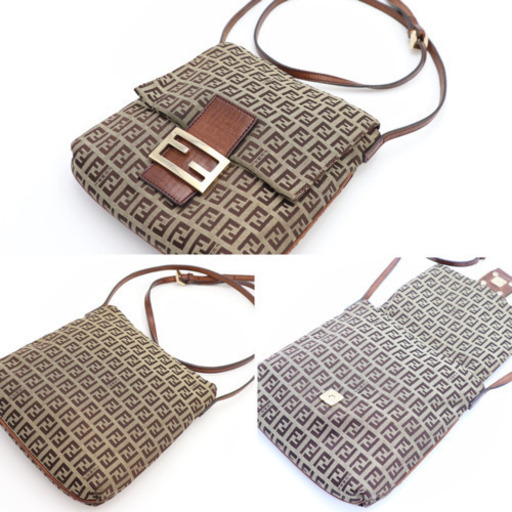 《FENDI/ズッキーノカムセポシェット ショルダーバッグ》ABランク ベージュ