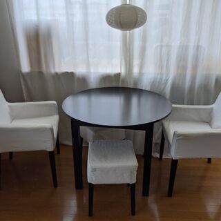 美品　IKEA ラウンド ダイニングテーブルの画像