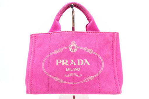 《PRADA プラダ/カナパミニ キャンバス ピンク》ABランク 1BG439