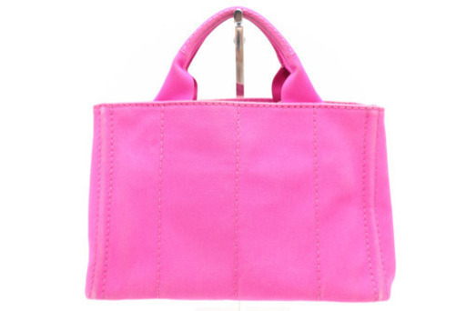 《PRADA プラダ/カナパミニ キャンバス ピンク》ABランク 1BG439