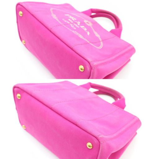 《PRADA プラダ/カナパミニ キャンバス ピンク》ABランク 1BG439