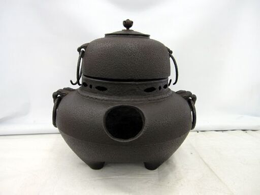 ☆ 骨董品 茶釜 茶道具 鉄釜 鉄製 風炉釜 鬼面風炉釜 札幌 北20条店
