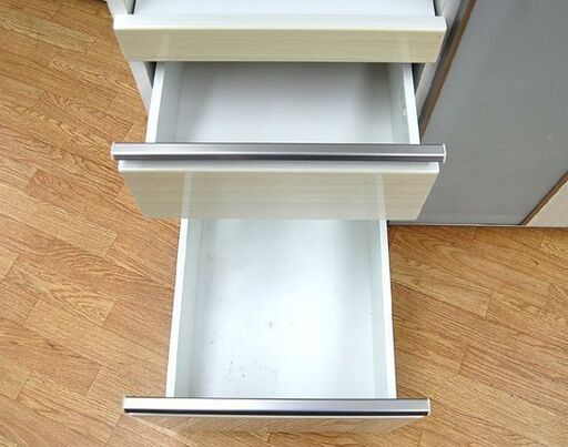 ニトリ ミドルレンジボード 幅120.5×奥行50×高さ100.5cm レンジ台 食器棚 カウンターポスティア ホワイト ライトブラウ