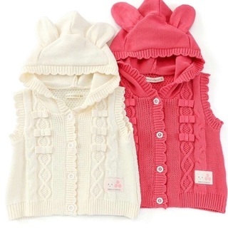 キムラタン クーラクール うさ耳カーディガン 90サイズの画像