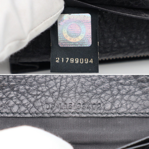 《BVLGARI アーバン レザー 二つ折り長財布 ブラック》ABランク 美品