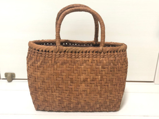 山葡萄 かごバッグ　網代編み　内布付き　外袋付き