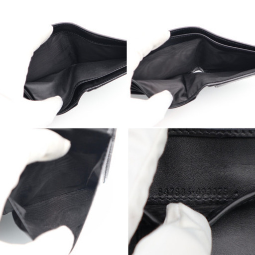 《GUCCI ヴィンテージロゴプリント 二つ折り財布 ブラック》ABランク 美品