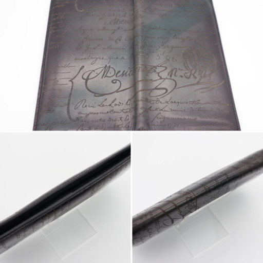 《Berluti エベーヌ レザー 二つ折り長財布 ブラック系》ABランク 美品