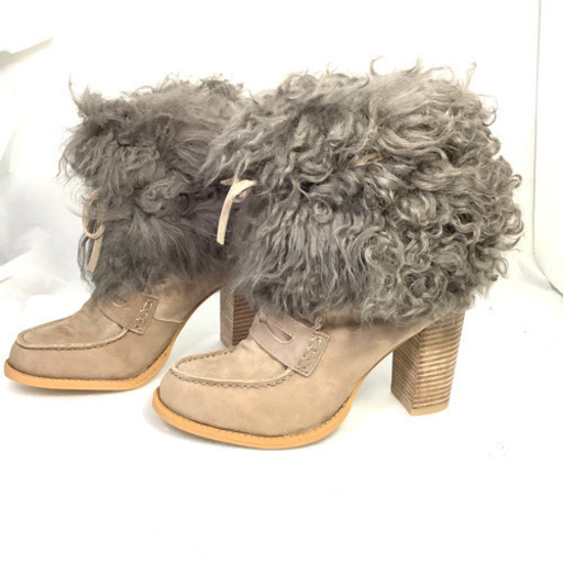 【お引取り可能な方】【Diagram02】ダイアグラム ファーレースアップブーツ 未使用品   37 23.5cm