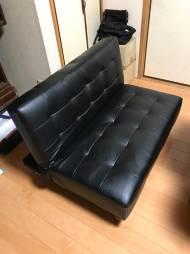 コンパクトリクライニングソファ 1人~2人掛ブラック