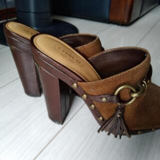 コーチ　ハイヒール　サンダル　本皮　ユーズドの画像