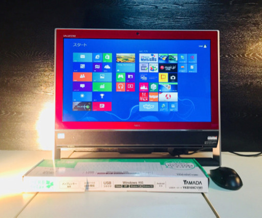 WIN8★薄型NEC★Wi-Fi☆1000G★DVD書込対応★vn370赤