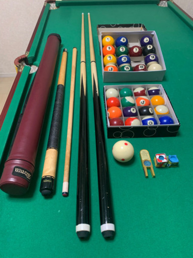 ビリヤード台　家庭用　折り畳み　7フィート Adamキュー付お買得セット