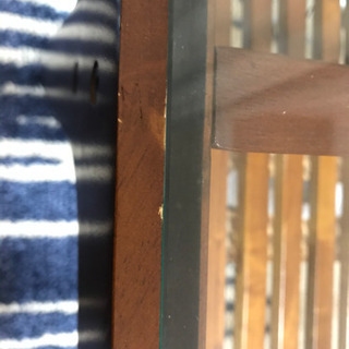 木目調　ガラス天板センターテーブルの画像