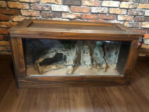 木製爬虫類ケージ 90×40×45 ライトソケットサーモ付き