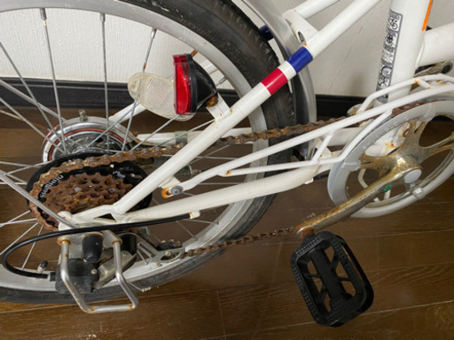 サビ有 ギア付き折りたたみ自転車 ライト付