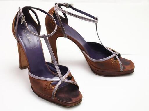 【FA】PRADA プラダ 10cmヒール Tストラップ サンダル 36 1/2