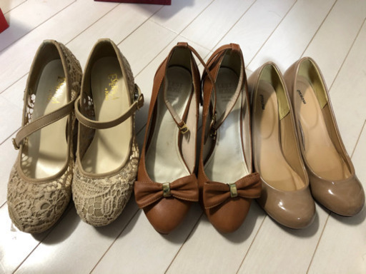 ベージュ系パンプスセット