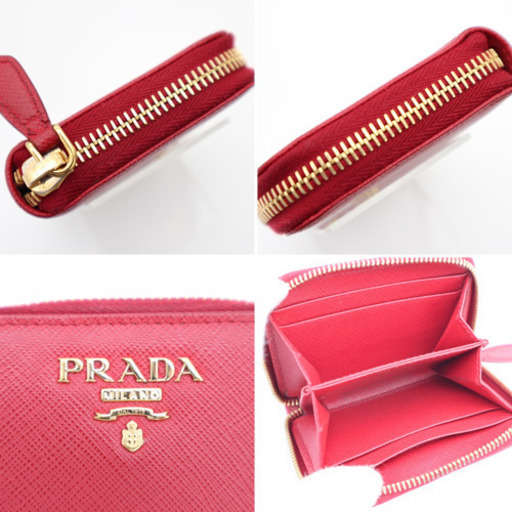 《PRADA サフィアーノ ラウンドファスナー ケース》Aランク 極美品