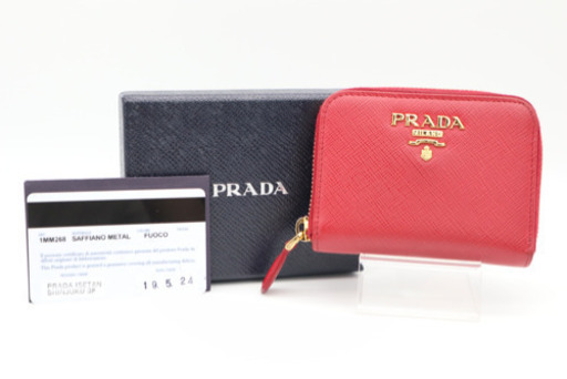 《PRADA サフィアーノ ラウンドファスナー ケース》Aランク 極美品