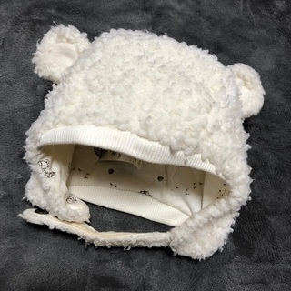 くま耳ボア帽子/クマ耳/防寒/キャップ/フード/