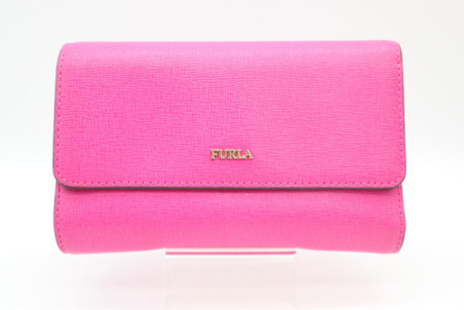 《FURLABABYLON 三つ折り財布ピンク》ABランク 送料込 ダブル保証