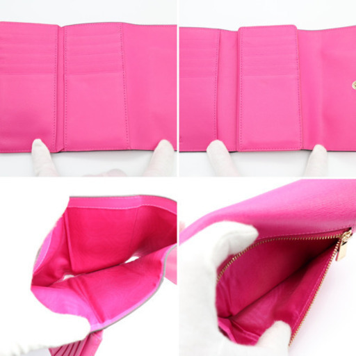 《FURLABABYLON 三つ折り財布ピンク》ABランク 送料込 ダブル保証