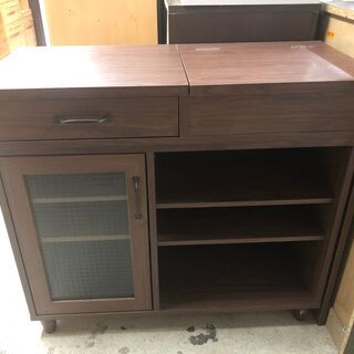 【リサイクルショップどりーむ天保山店】820　CERISE　ドレッサー　鏡台　棚　木目調　ブラウン　伸縮可能　の画像
