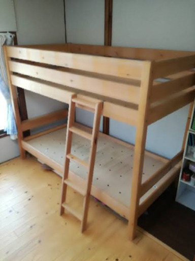早めの引取希望★無印良品　パイン材二段ベッド　