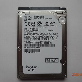 日立製ノートＰＣ用 HDD 298GB (中古品) 