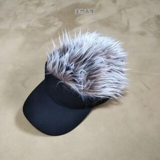 【新品】銀 カツラ ゴルフバイザー 髪の毛の画像