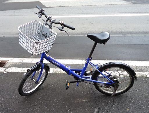  20インチ 折りたたみ自転車 6段変速 カゴ ライト付 青   ☆ PayPay(ペイペイ)決済可能 ☆ 札幌市 豊平区 平岸