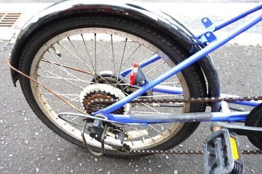  20インチ 折りたたみ自転車 6段変速 カゴ ライト付 青   ☆ PayPay(ペイペイ)決済可能 ☆ 札幌市 豊平区 平岸