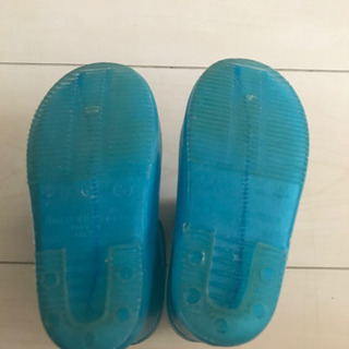 長靴　レインブーツ　14センチ　くま　青　ブルーの画像