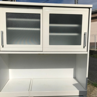 上下分割式食器棚 白