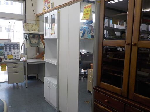 G:940610　靴箱　白　ミラー付き