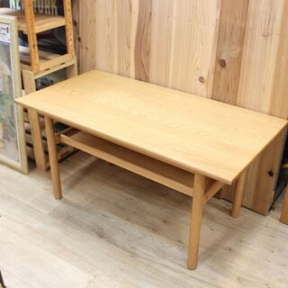 店R462) 【美品】 ACTUS アクタス ロッジソファーテーブル オーク製 LODGE SOFA TABLE OAK 110×55×53