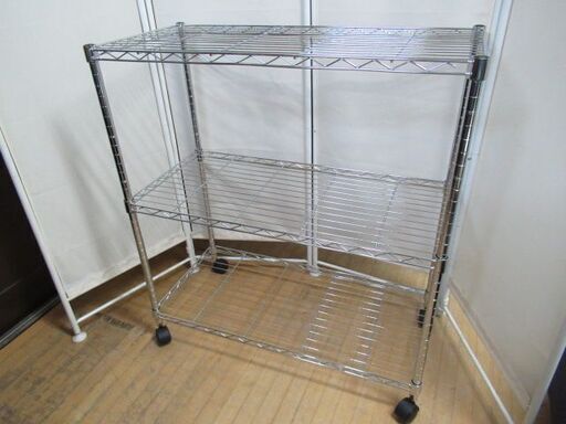 J1557/スチールラック/メタルラック/オーディオラック/収納家具/キャスター付き/中古品/