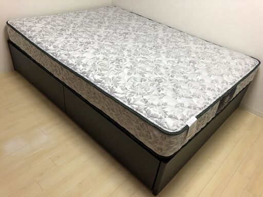 【美品】サータ ダブルマットレス ベッドフレーム付