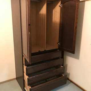 ★無料★引取限定★タンス 幅90 茶色の画像