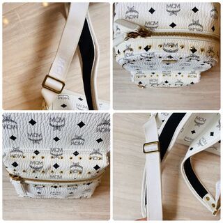 MCM エムシーエム BackPack A4サイズ収納可能 リュック ホワイト スタッズ