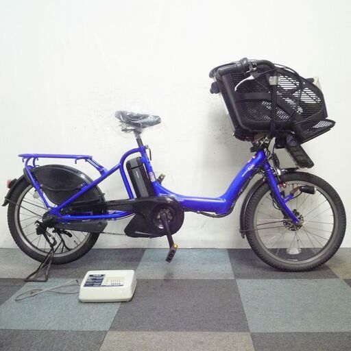電動自転車 中古 新基準 ヤマハ パス キス 20インチ 子供乗せ 大容量8.1Ahバッテリー 充電器付 3段変速 新品サドル YAMAHA PAS KISS