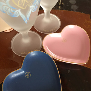 桂由美グラス&ハートの小皿の画像