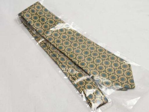 【FA】HERMES エルメス シルクネクタイ ライトグリーン X ゴールド