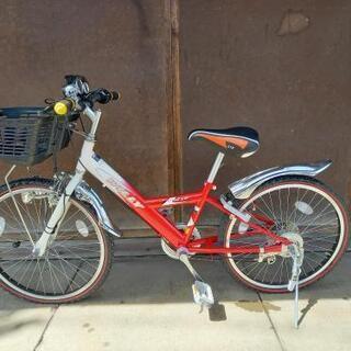 自転車 子供 22インチ 赤 白 [引き取り限定]